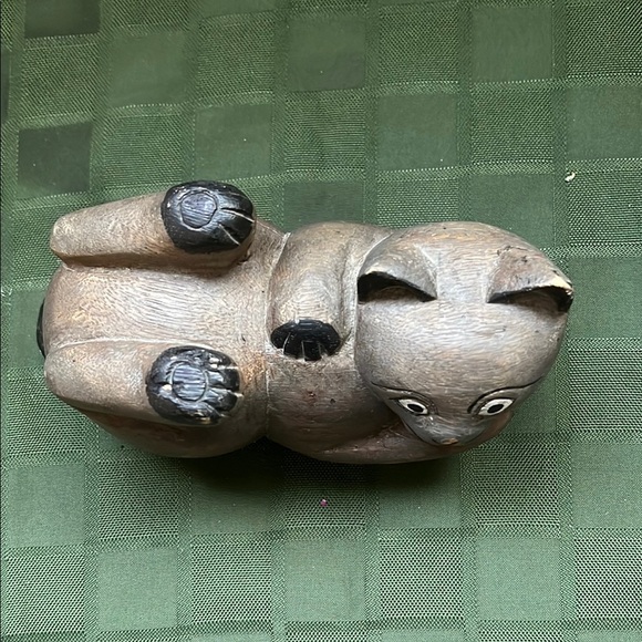 Vintage Handcrafted Wooden Cat Figurine - Picture 4 of 10